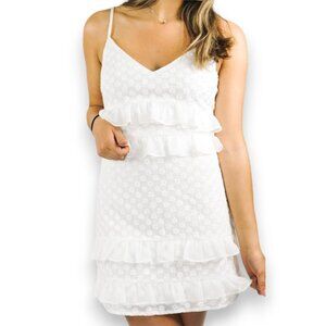 Blue blush white mini strappy dress